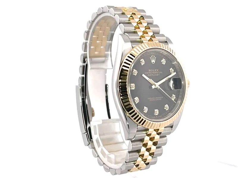 Rolex Datejust 41 Edelstahl Gelbgold 126333 Schwarz DIA Jubile-Band