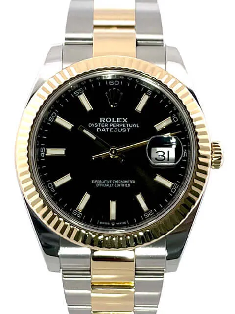 Rolex Datejust 41 Edelstahl Gelbgold 126333 Schwarz 2019 LC100