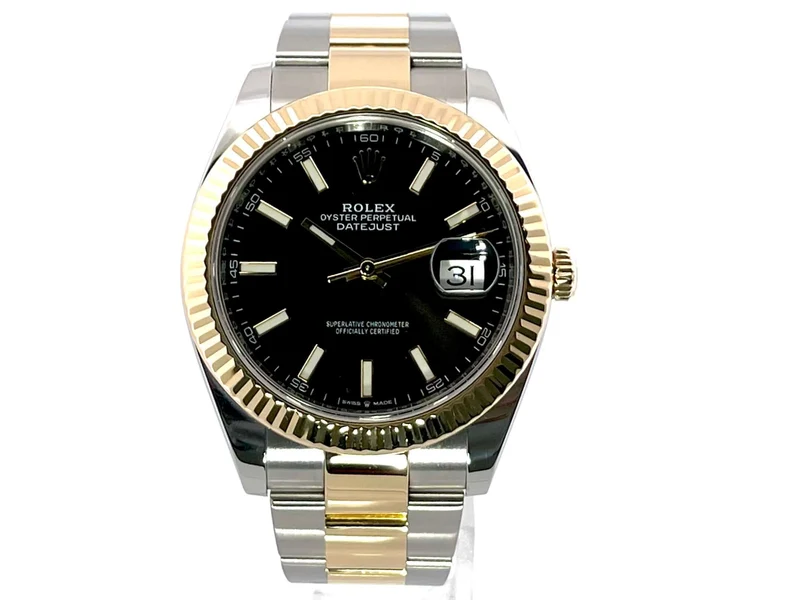 Rolex Datejust 41 Edelstahl Gelbgold 126333 Schwarz 2019 LC100
