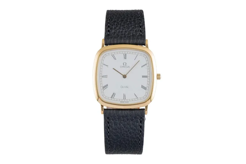 Omega De Ville gilt-brass quartz men's watch 195.0077 Vintage [2600140]