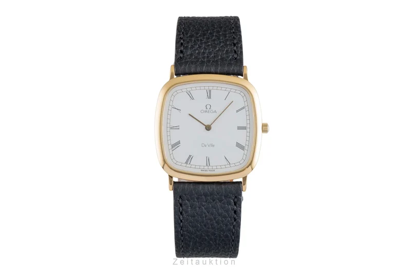 Omega De Ville gilt-brass quartz men's watch 195.0077 Vintage [2600140]