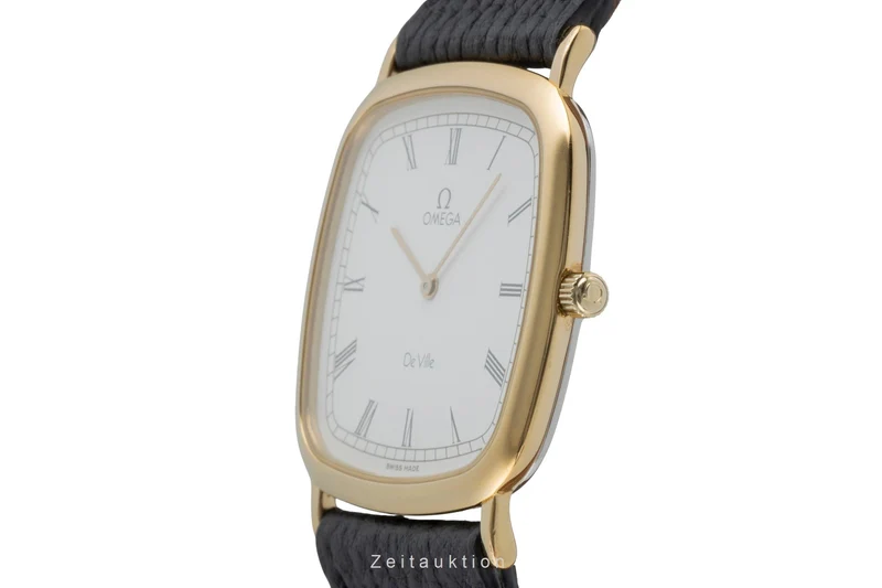 Omega De Ville gilt-brass quartz men's watch 195.0077 Vintage [2600140]