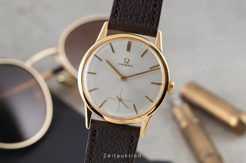 Omega gilt-brass manual winding men's watch 121.001-63 Vintage [2600318]