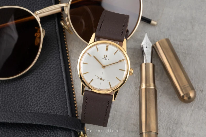Omega gilt-brass manual winding men's watch 121.001-63 Vintage [2600318]