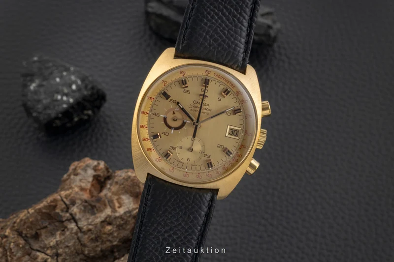 Omega Seamaster chronograph gilt-brass automatic men's watch 176.007 Vintage [2600148]