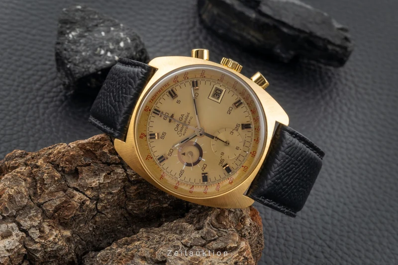 Omega Seamaster chronograph gilt-brass automatic men's watch 176.007 Vintage [2600148]