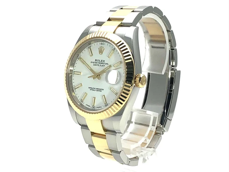 Rolex Datejust 41 Edelstahl Gelbgold 126333 Weiß aus 2017
