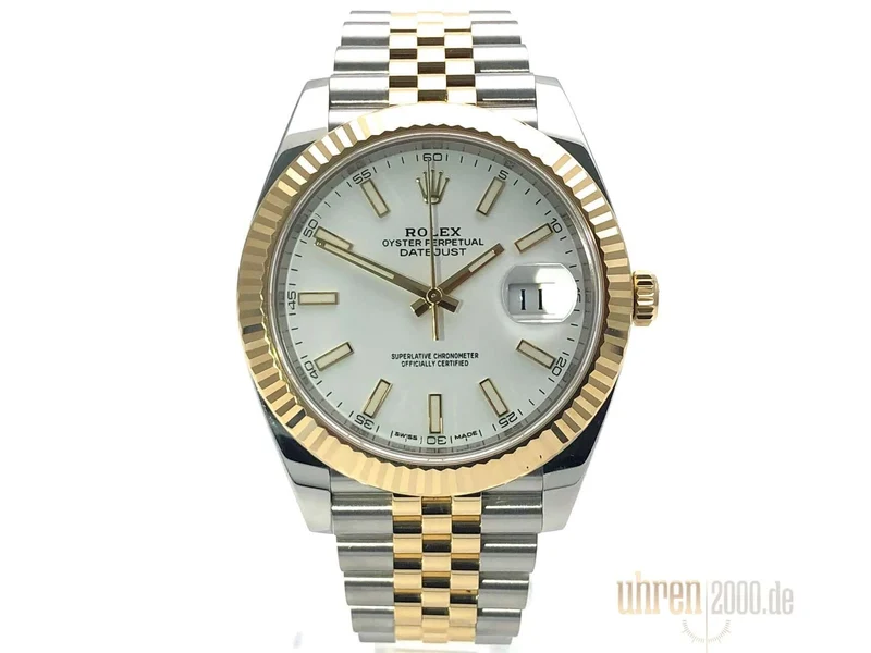 Rolex Datejust 41 Edelstahl Gelbgold 126333 Weiß Jubile-Band aus 2017