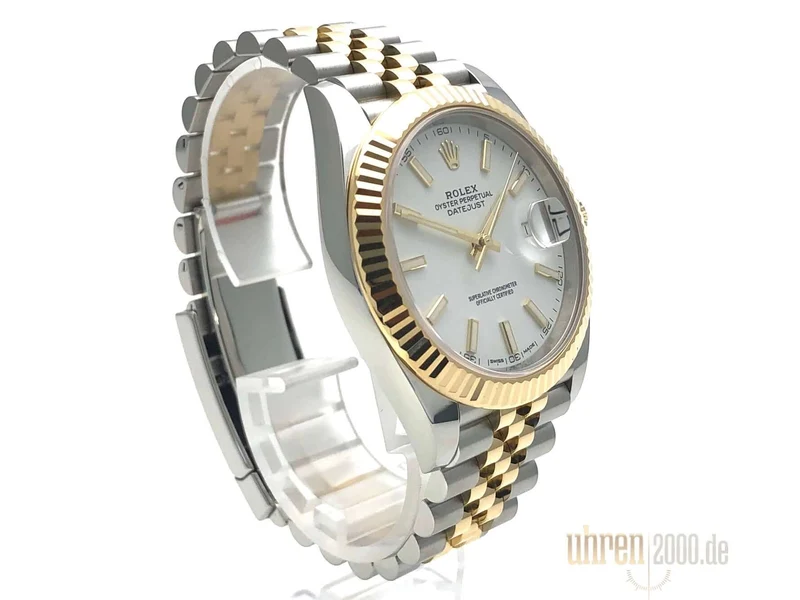 Rolex Datejust 41 Edelstahl Gelbgold 126333 Weiß Jubile-Band aus 2017