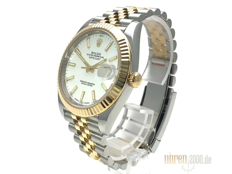 Rolex Datejust 41 Edelstahl Gelbgold 126333 Weiß Jubile-Band aus 2017