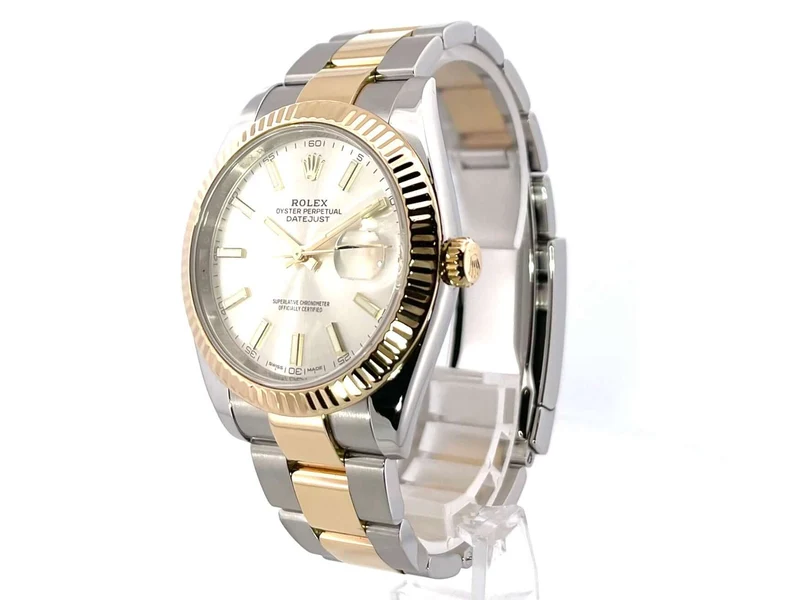 Rolex Datejust 41 Edelstahl Gelbgold 126333 Silber