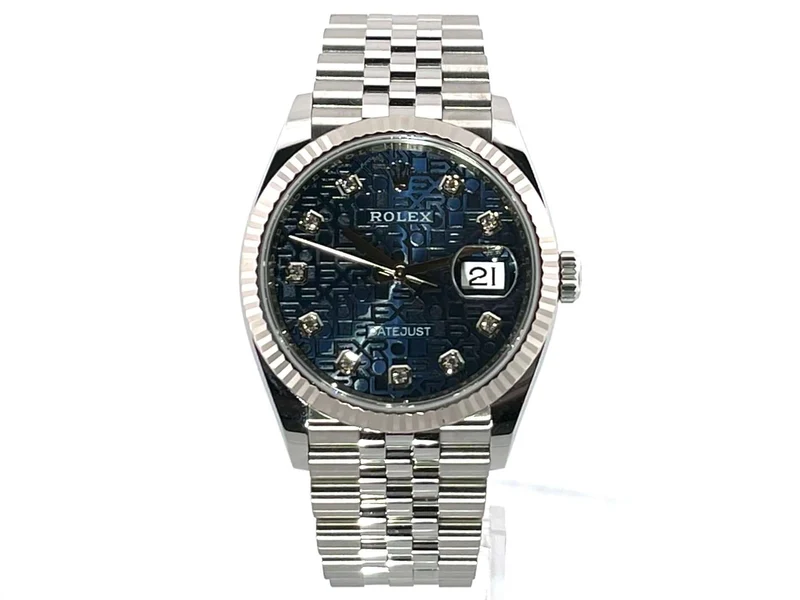 Rolex Datejust 36 Oystersteel Weißgold 126234 Blau J Diamant Jubile-Band LC100