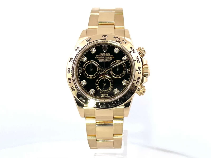 Rolex Cosmograph Daytona Gelbgold 116508 Schwarz Diamant