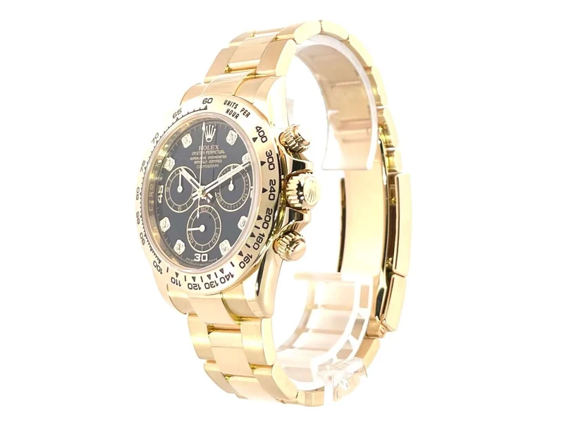 Rolex Cosmograph Daytona Gelbgold 116508 Schwarz Diamant