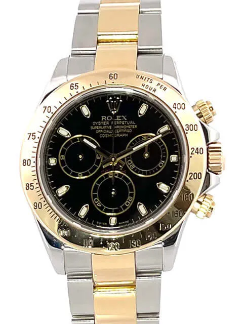 Rolex Daytona Edelstahl - Gelbgold 116523 Schwarz