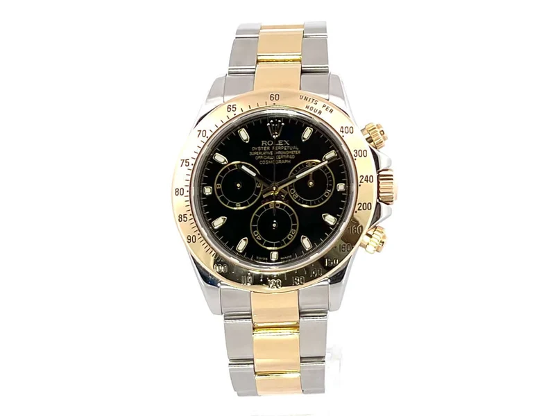 Rolex Daytona Edelstahl - Gelbgold 116523 Schwarz