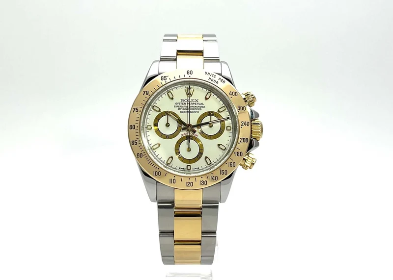 Rolex Daytona Edelstahl - Gelbgold 116523 Weiß
