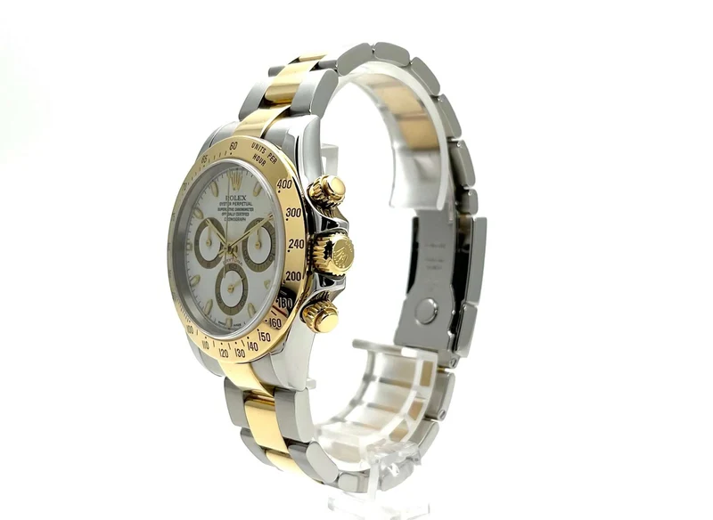 Rolex Daytona Edelstahl - Gelbgold 116523 Weiß