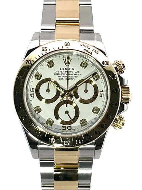 Rolex Daytona Cosmograph 116523 Weiß Diamant aus 2014 Service 2019