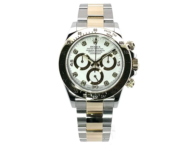 Rolex Daytona Cosmograph 116523 Weiß Diamant aus 2014 Service 2019