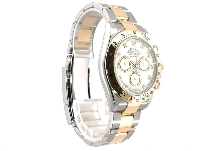 Rolex Daytona Cosmograph 116523 Weiß Diamant aus 2014 Service 2019