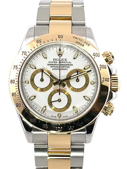 Rolex Daytona Edelstahl - Gelbgold 116523 Weiß aus 2008