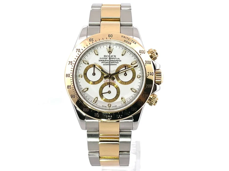 Rolex Daytona Edelstahl - Gelbgold 116523 Weiß aus 2008
