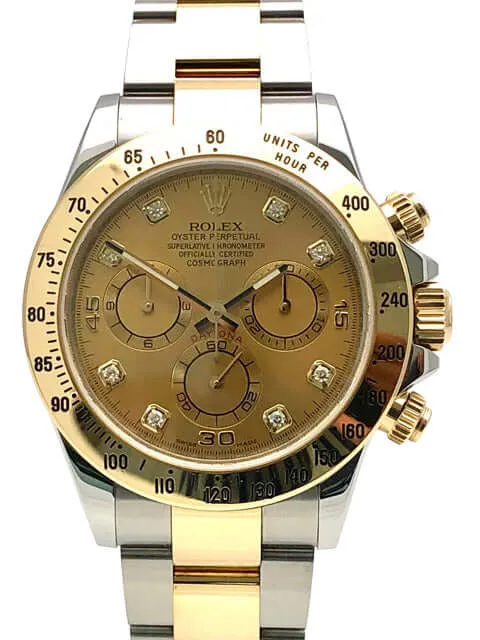 Rolex Daytona Cosmograph 116523 Champagner Diamant aus 2014 LC100