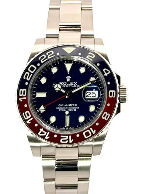 Rolex GMT Master II Weißgold 126719BLRO Blau