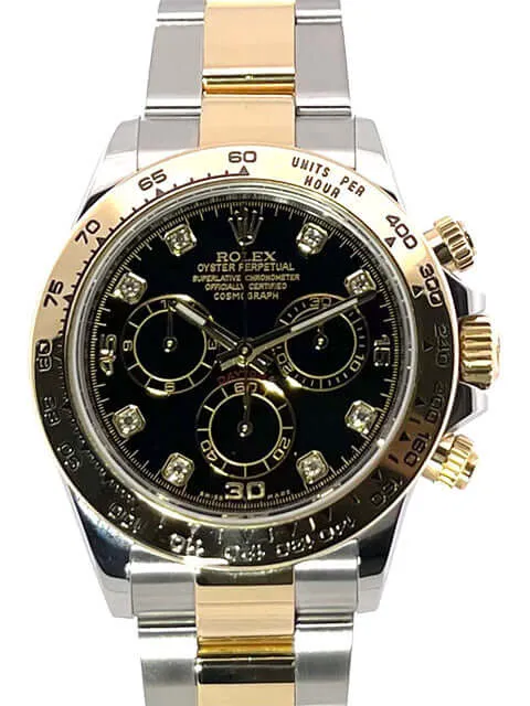 Rolex Daytona Edelstahl - Gelbgold 116503 Schwarz Diamant