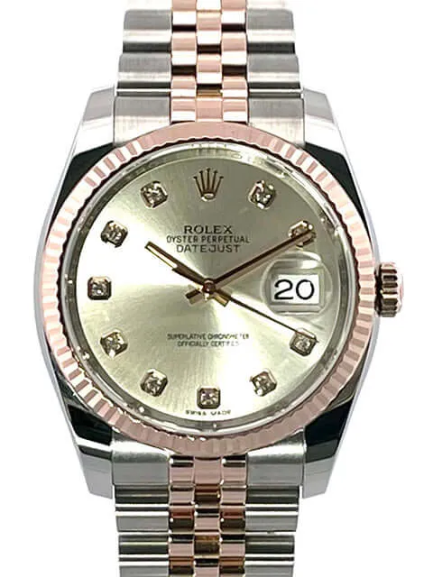 Rolex Datejust 36 Ref. 116231 Silber Diamant Jubile-Band aus 2018
