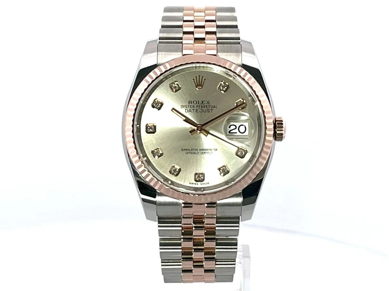 Rolex Datejust 36 Ref. 116231 Silber Diamant Jubile-Band aus 2018