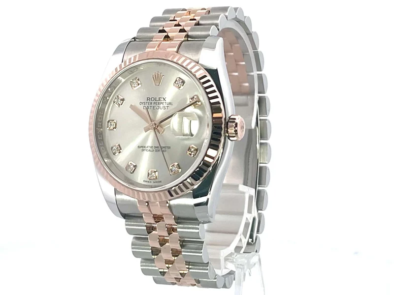 Rolex Datejust 36 Ref. 116231 Silber Diamant Jubile-Band aus 2018