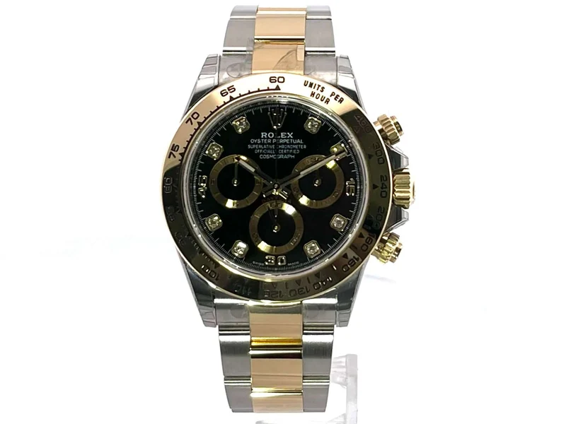 Rolex Daytona Edelstahl - Gelbgold 116503 Schwarz Diamant verklebt