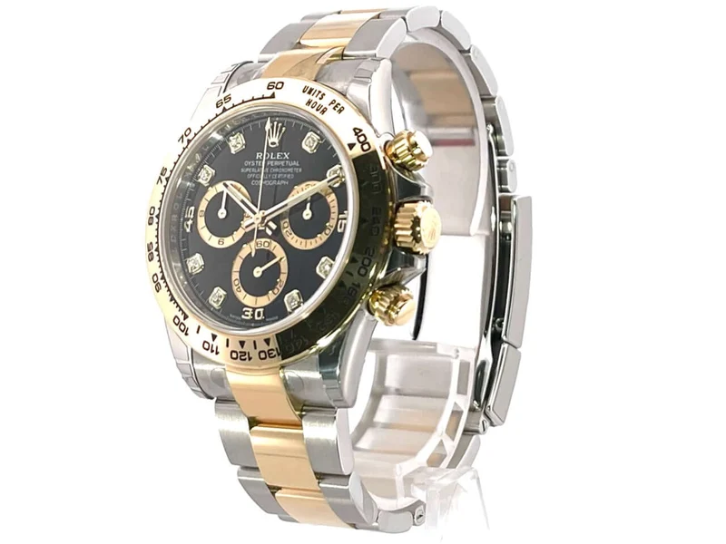 Rolex Daytona Edelstahl - Gelbgold 116503 Schwarz Diamant verklebt