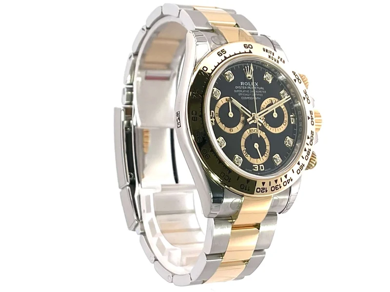 Rolex Daytona Edelstahl - Gelbgold 116503 Schwarz Diamant verklebt