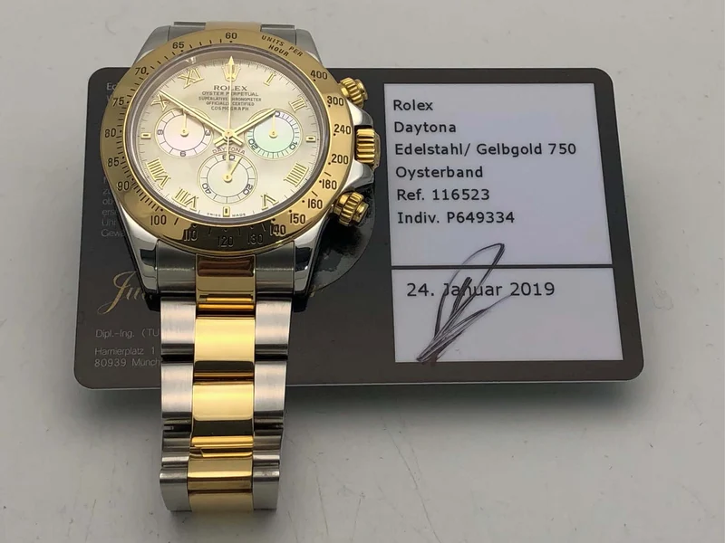 Rolex Daytona Cosmograph 116523 Perlmutt Römisch P-Serie