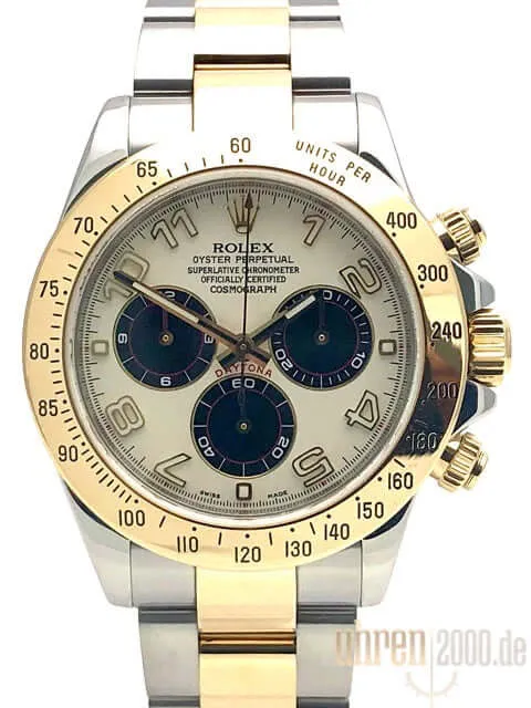 Rolex Daytona Cosmograph 116523 Weiß Schwarz Arabisch aus 2008 LC100