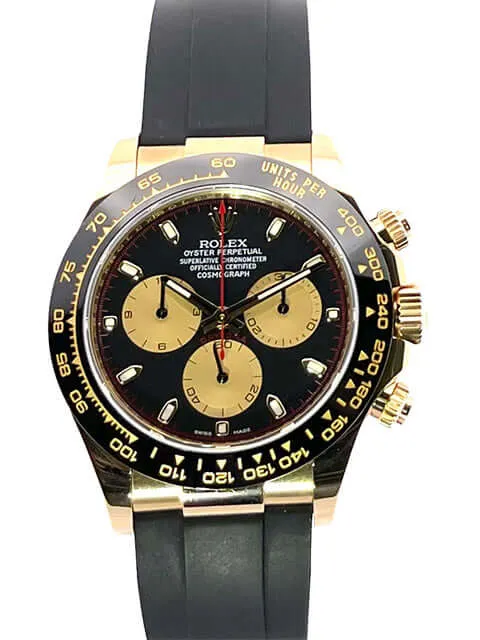 Rolex Daytona 116518LN Gelbgold Oysterflex Schwarz Champagner