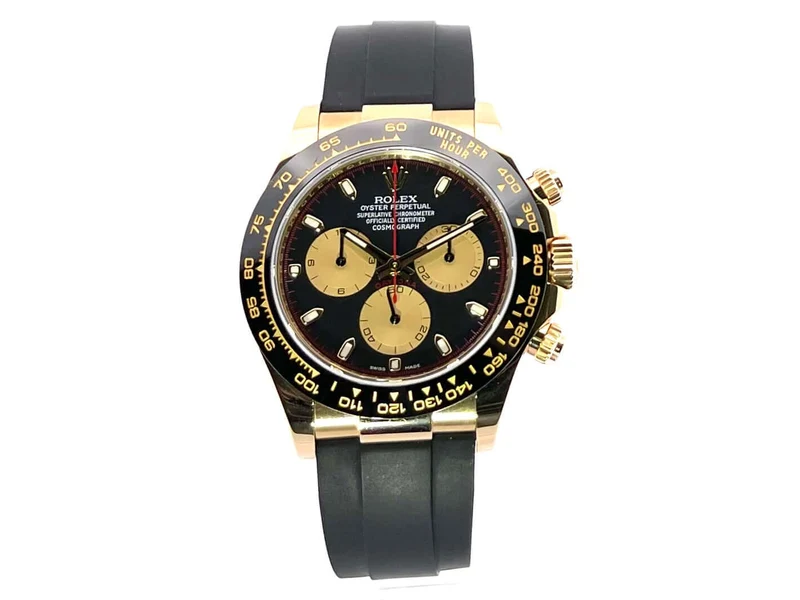 Rolex Daytona 116518LN Gelbgold Oysterflex Schwarz Champagner