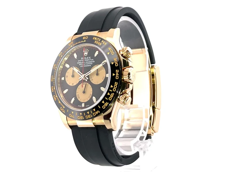 Rolex Daytona 116518LN Gelbgold Oysterflex Schwarz Champagner