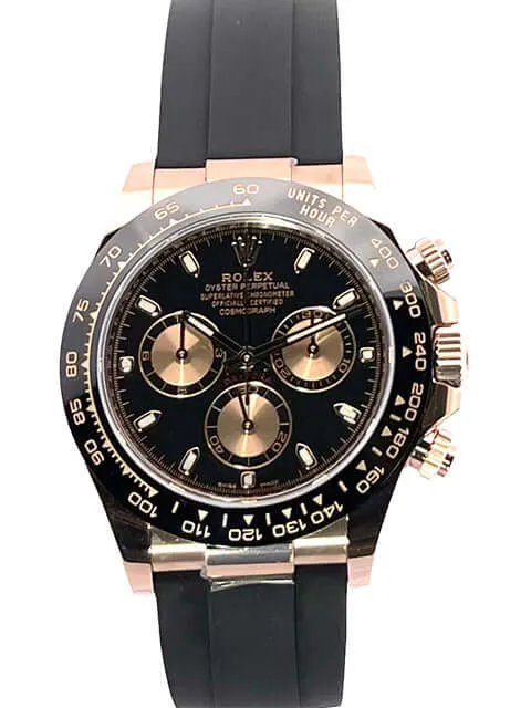 Rolex Daytona 116515LN Everose-Gold Oysterflex Schwarz