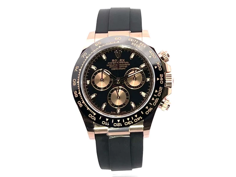 Rolex Daytona 116515LN Everose-Gold Oysterflex Schwarz