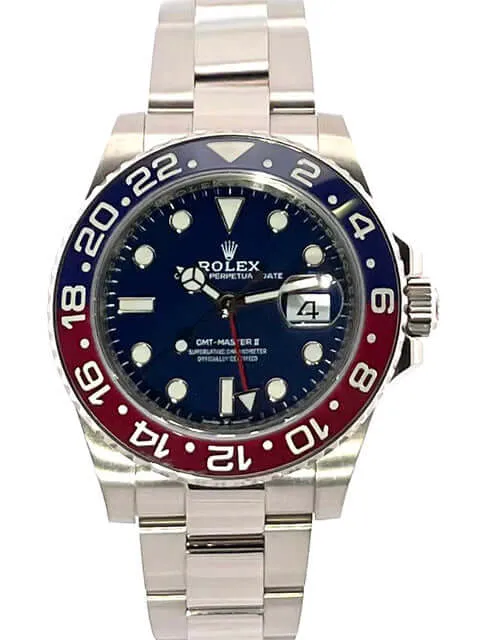 Rolex GMT Master II Weißgold 126719BLRO Blau