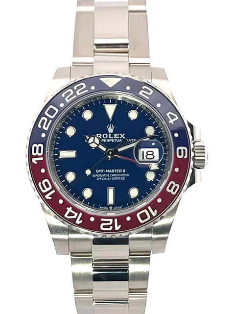 Rolex GMT Master II Weißgold 126719BLRO Blau