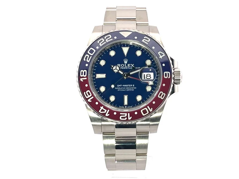 Rolex GMT Master II Weißgold 126719BLRO Blau