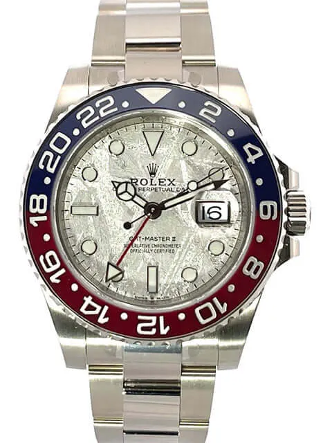 Rolex GMT Master II Weißgold 126719BLRO Meteorit verklebt 10-2021