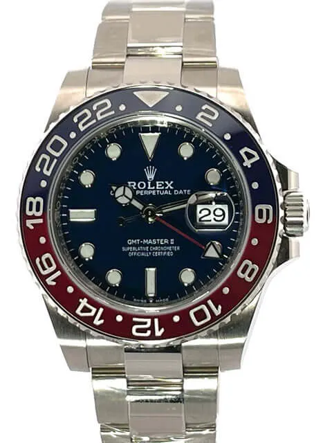 Rolex GMT Master II Weißgold 126719BLRO Blau verklebt aus 2021