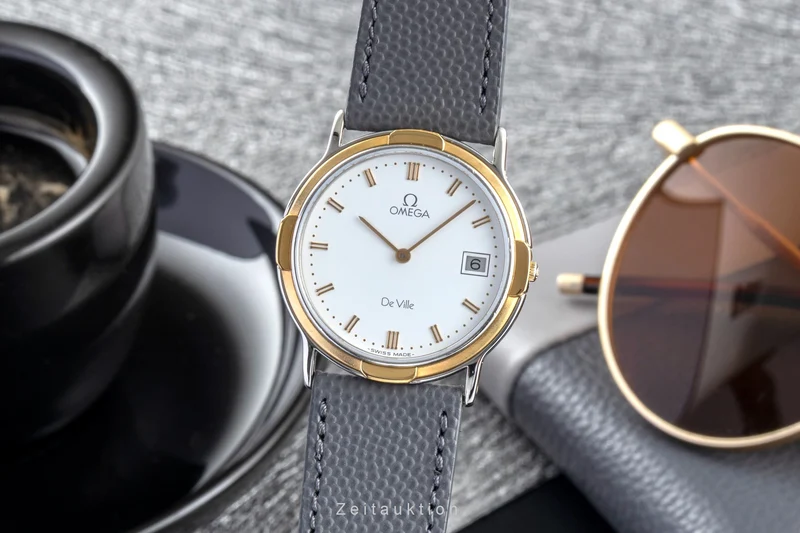 Omega De Ville steel / gold quartz unisex 196.0308 Vintage [2507256]