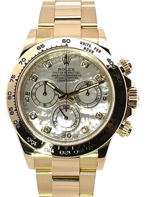 Rolex Cosmograph Daytona 116508 Gelbgold Perlmutt Diamant aus 2017